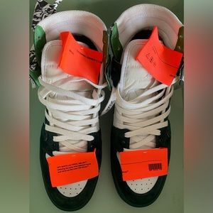 Off White Green Hightop Sneakers